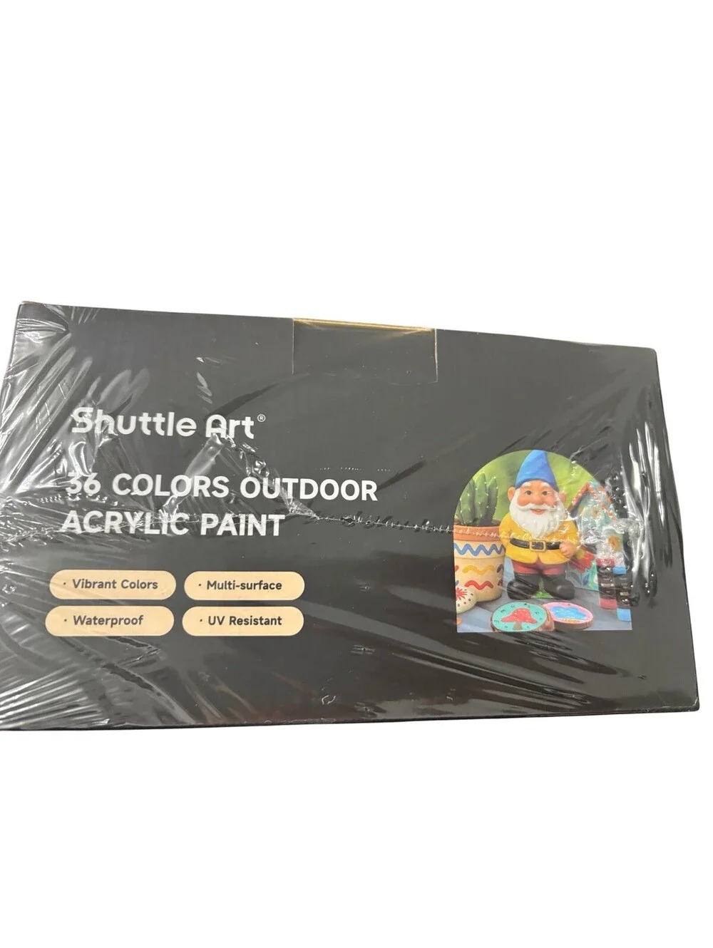 Acrylic Paint Set 36 Colors with Brushes & Palette 2oz Bottles Non-Toxic NWB